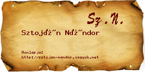 Sztoján Nándor névjegykártya